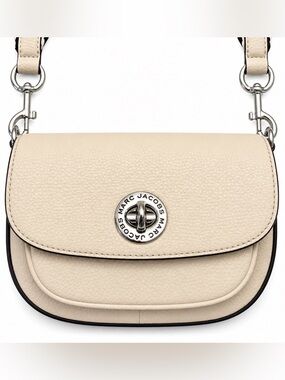 Marc Jacobs $395 Marshmallow Small Saddle Bag the turn lock new NWT